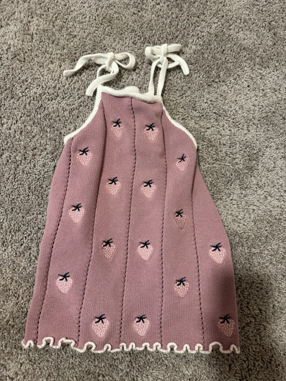 Forever French strawberry knit dress